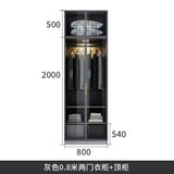 H1052，全玻璃衣柜衣帽间柜子组合