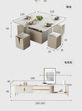 HD-10068轻奢升降茶几可伸缩折叠北欧风创意家具小户型多功能茶几餐桌两用
