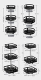 HD-10085落地台面旋转调味厨房置物架转角碳钢多层黑色厨房调料瓶收纳架子